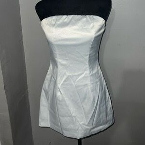 White Serena Satin Dress- Fashionnova NWT